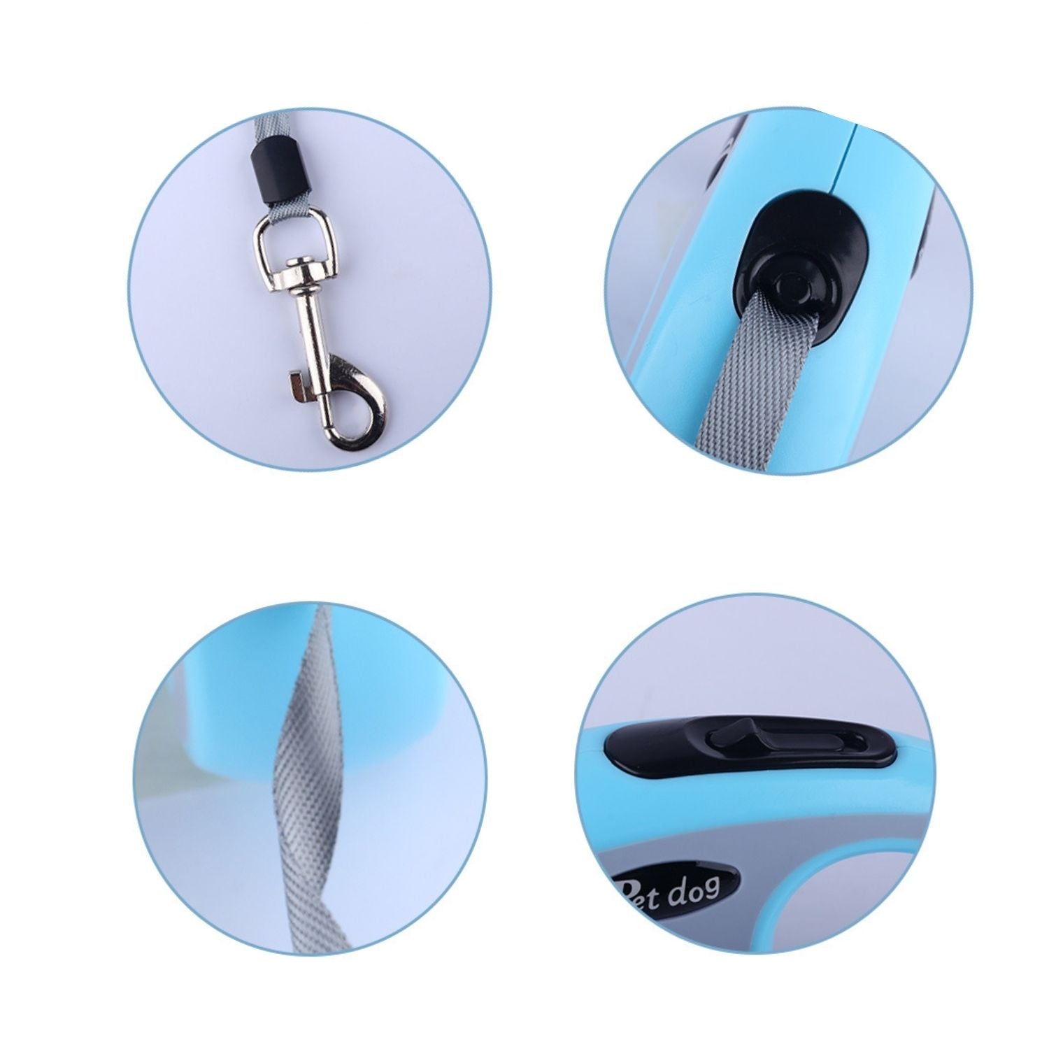 Inklapbare Hondenlijn close up van sluiting en band